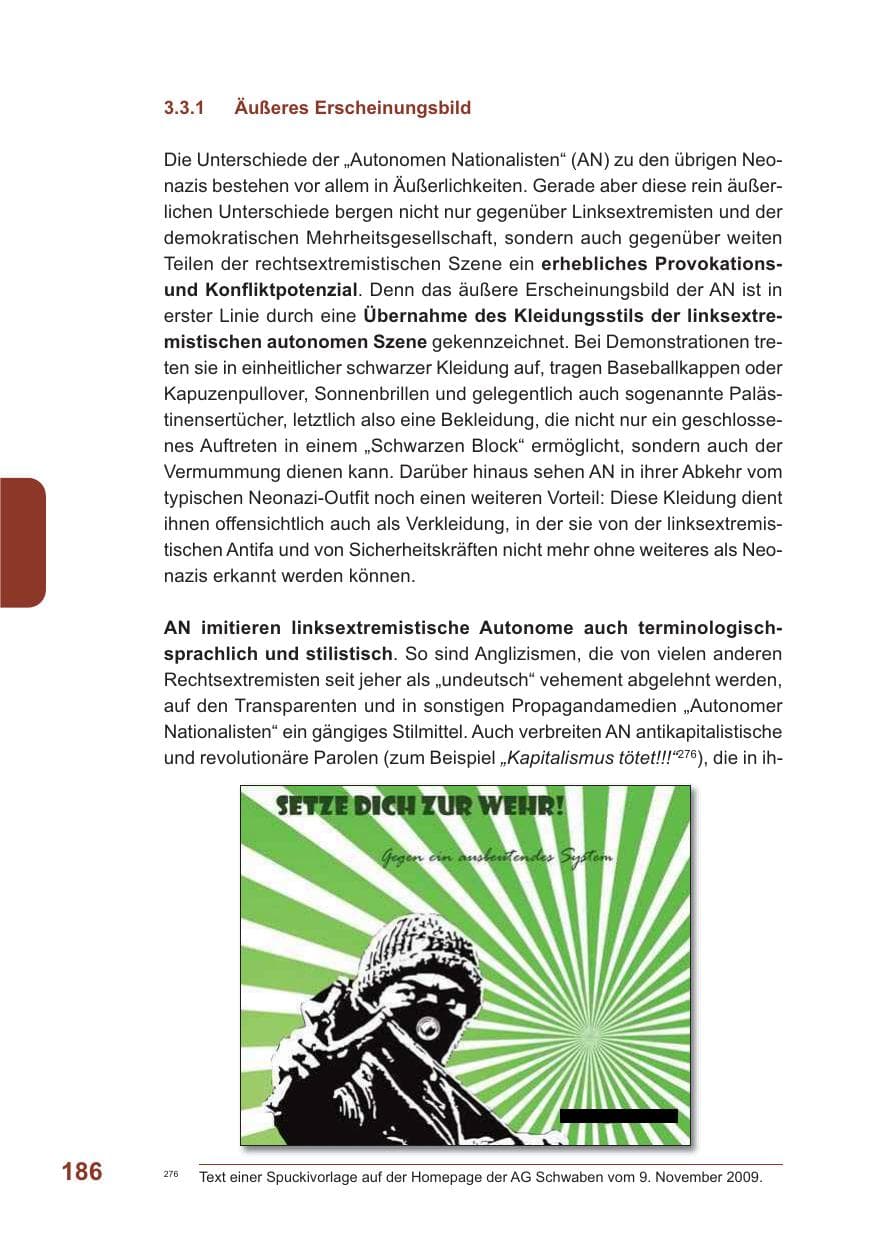 Seite 187 des Verfassungsschutzbericht 2009 Baden-Württemberg