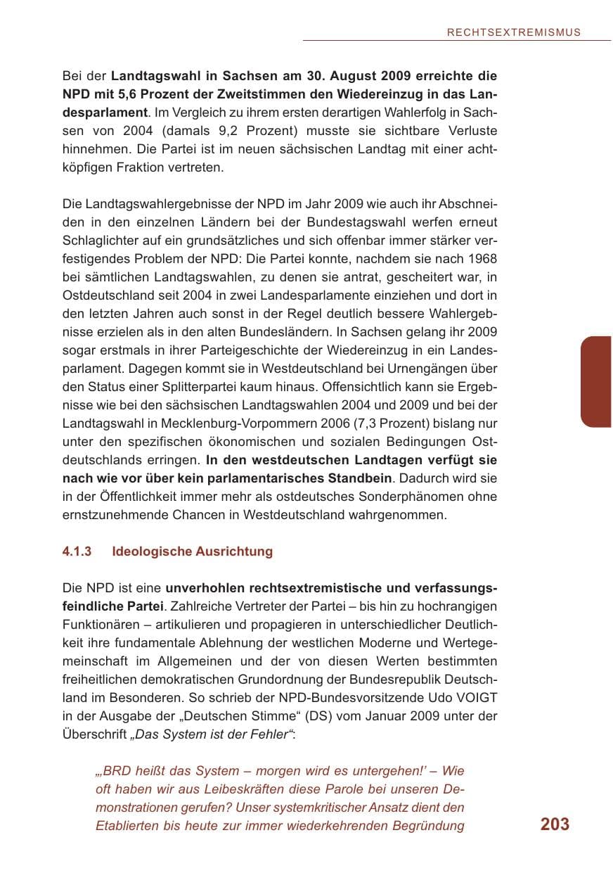 Seite 204 des Verfassungsschutzbericht 2009 Baden-Württemberg