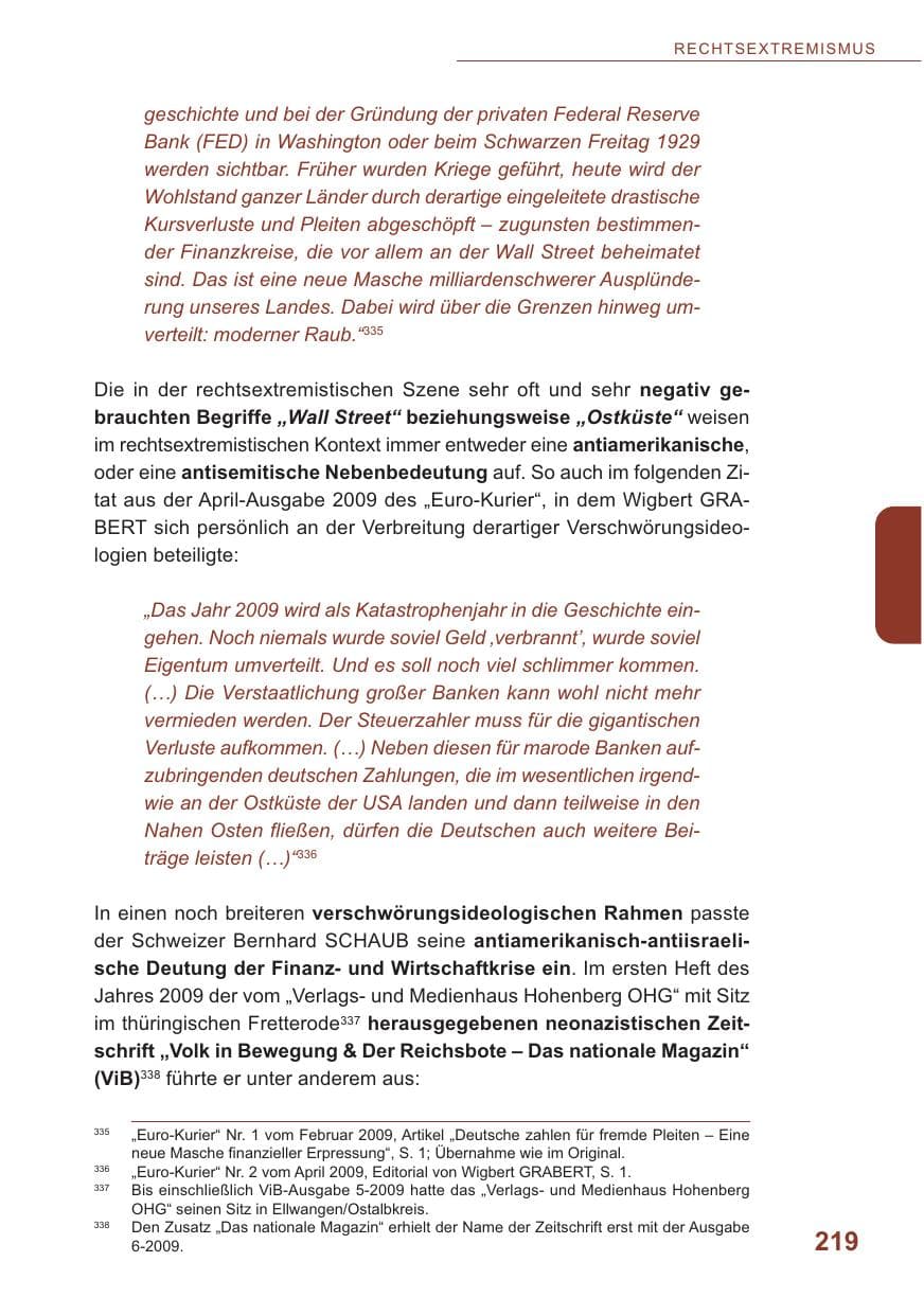 Seite 220 des Verfassungsschutzbericht 2009 Baden-Württemberg