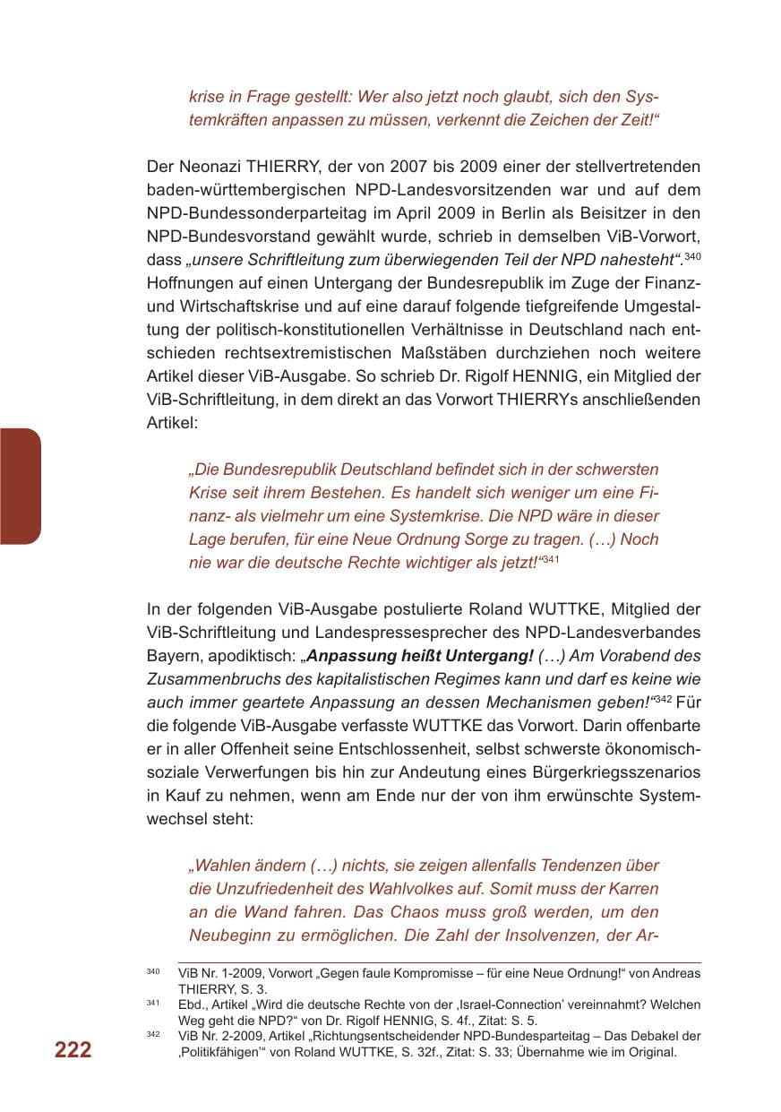 Seite 223 des Verfassungsschutzbericht 2009 Baden-Württemberg