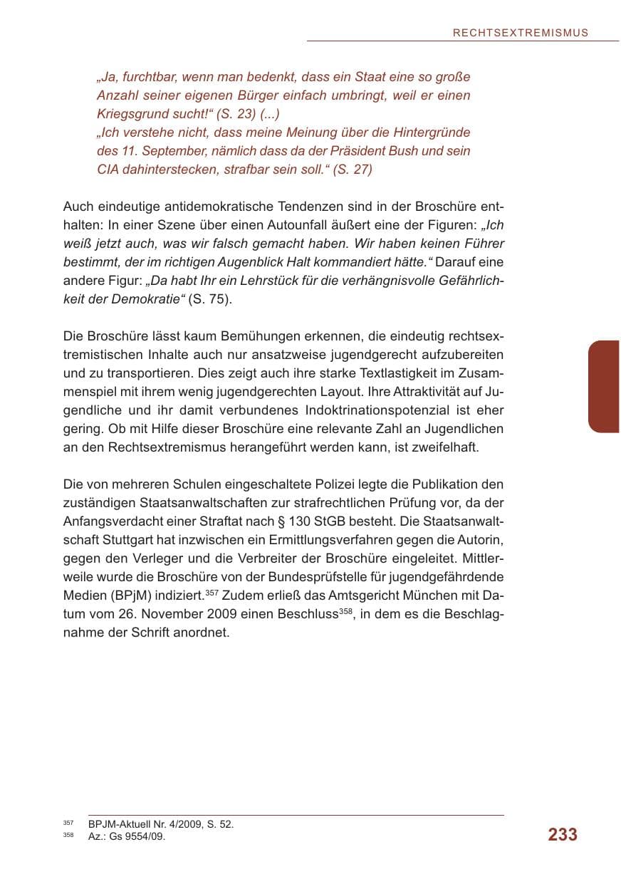 Seite 234 des Verfassungsschutzbericht 2009 Baden-Württemberg