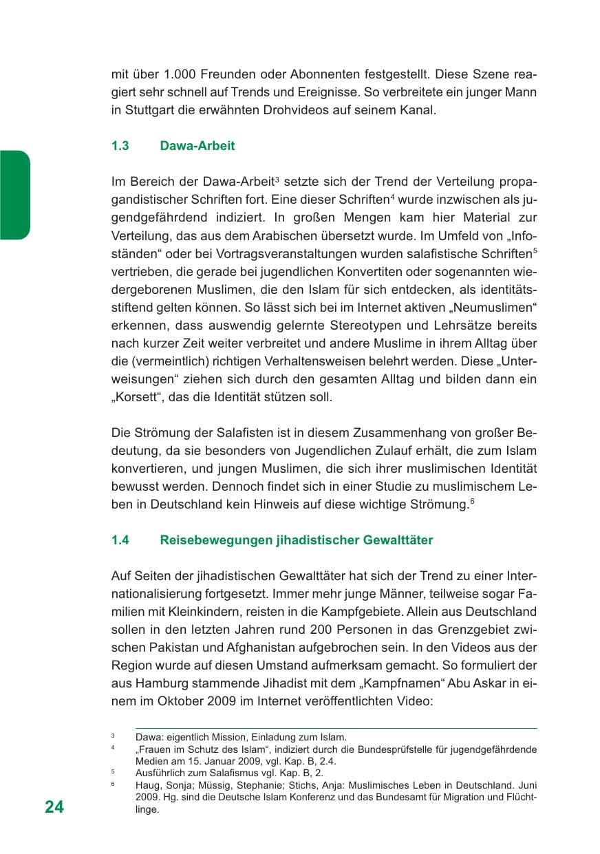 Seite 25 des Verfassungsschutzbericht 2009 Baden-Württemberg
