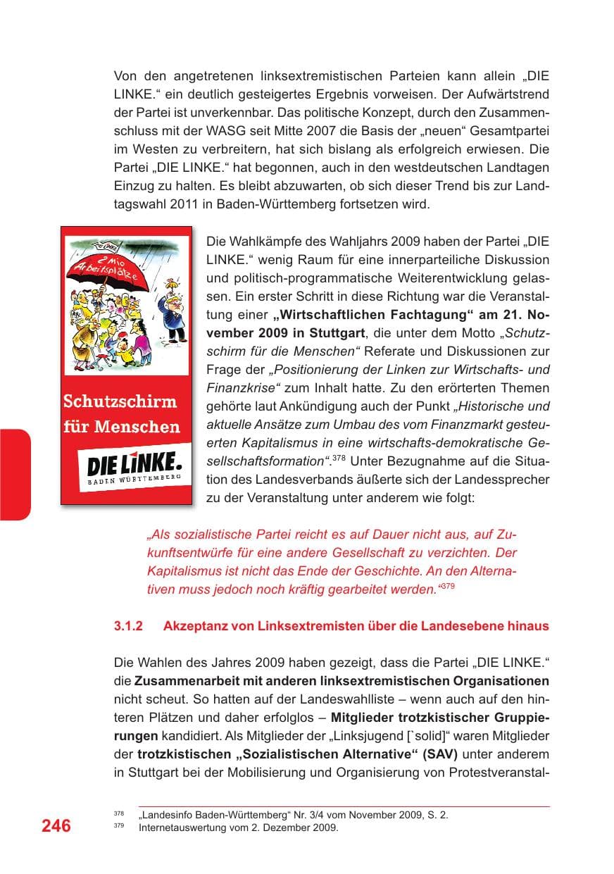 Seite 247 des Verfassungsschutzbericht 2009 Baden-Württemberg