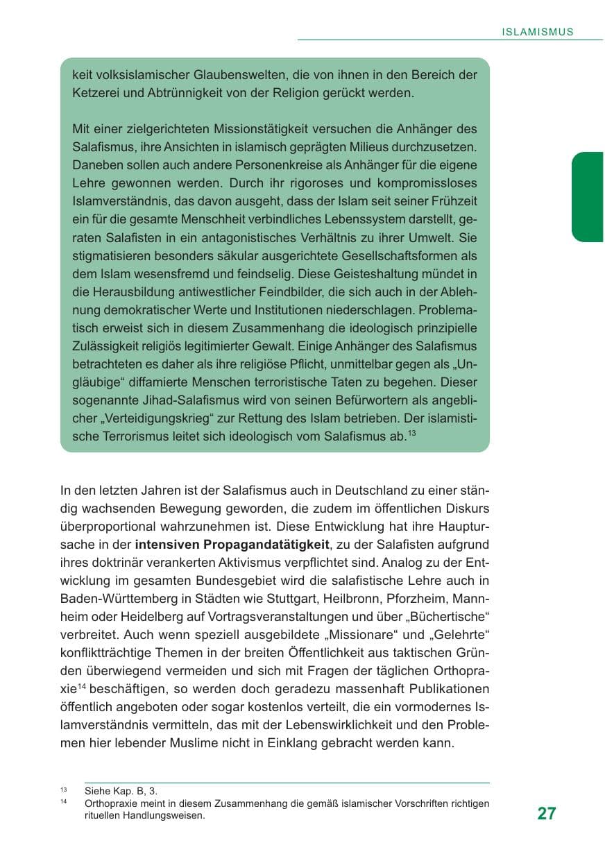 Seite 28 des Verfassungsschutzbericht 2009 Baden-Württemberg