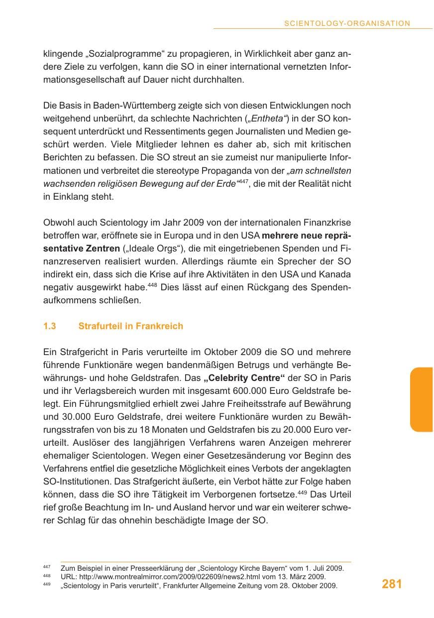 Seite 282 des Verfassungsschutzbericht 2009 Baden-Württemberg