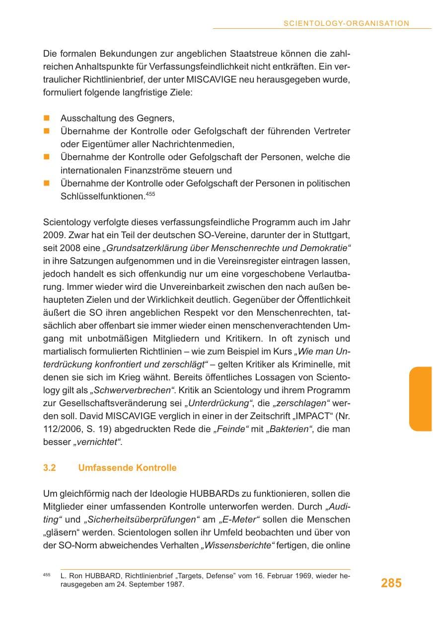 Seite 286 des Verfassungsschutzbericht 2009 Baden-Württemberg