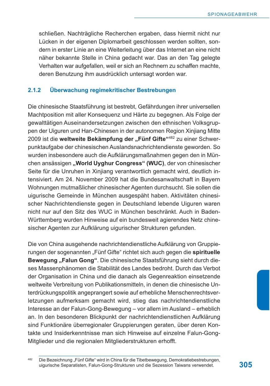Seite 306 des Verfassungsschutzbericht 2009 Baden-Württemberg