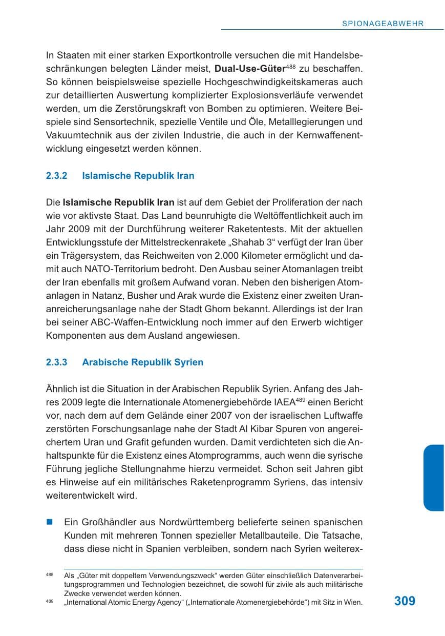 Seite 310 des Verfassungsschutzbericht 2009 Baden-Württemberg