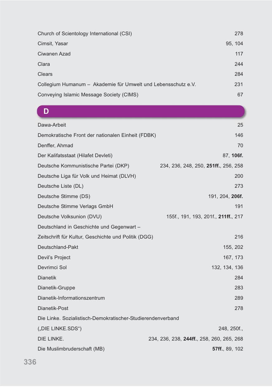Seite 337 des Verfassungsschutzbericht 2009 Baden-Württemberg
