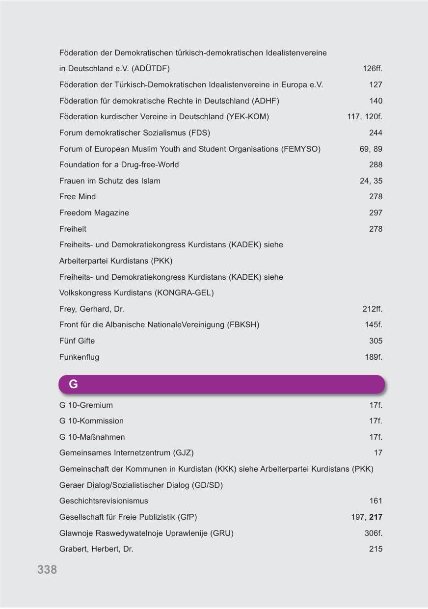Seite 339 des Verfassungsschutzbericht 2009 Baden-Württemberg