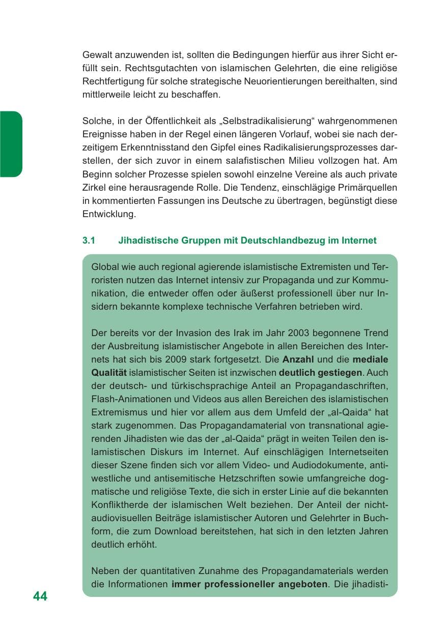 Seite 45 des Verfassungsschutzbericht 2009 Baden-Württemberg