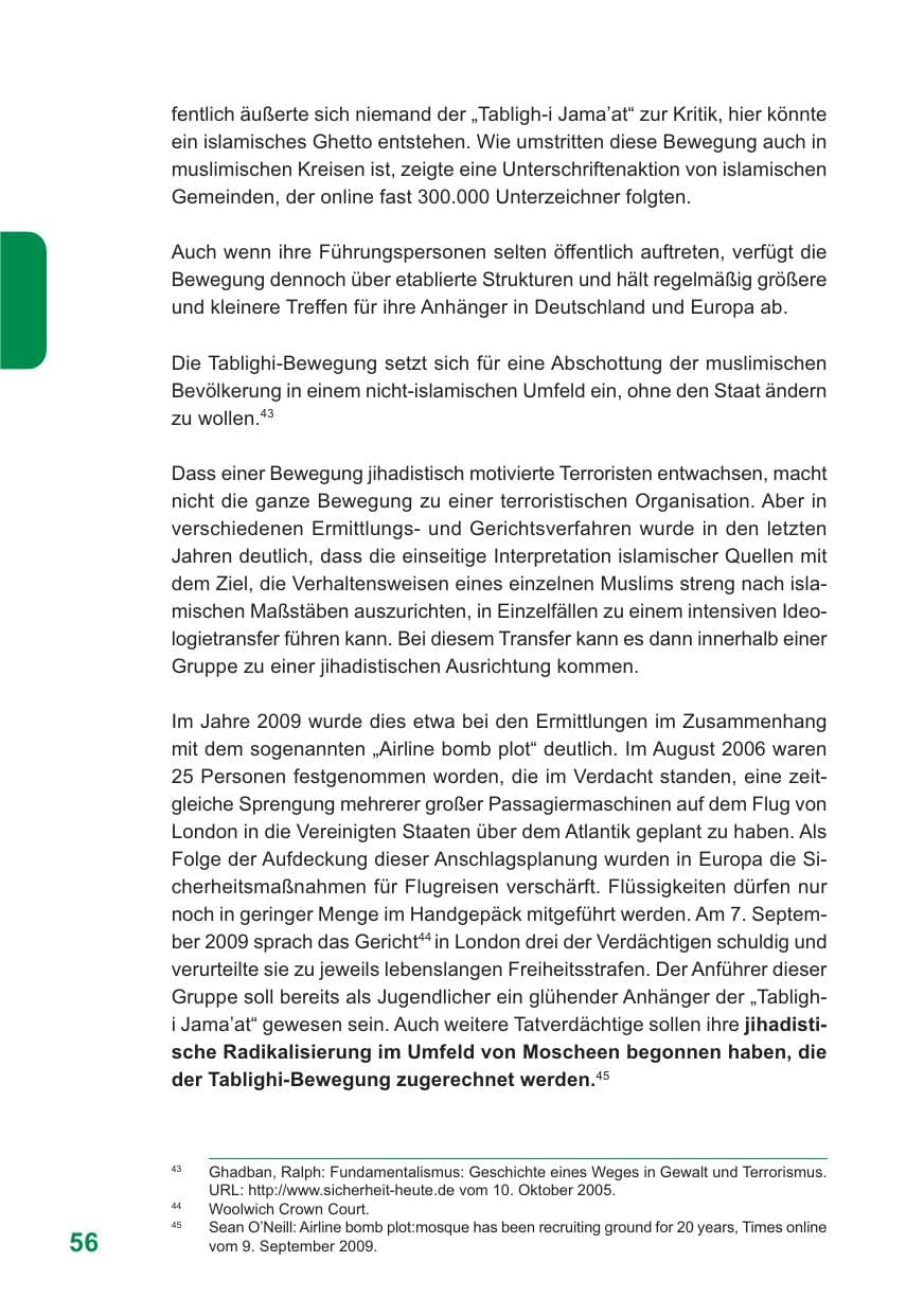 Seite 57 des Verfassungsschutzbericht 2009 Baden-Württemberg