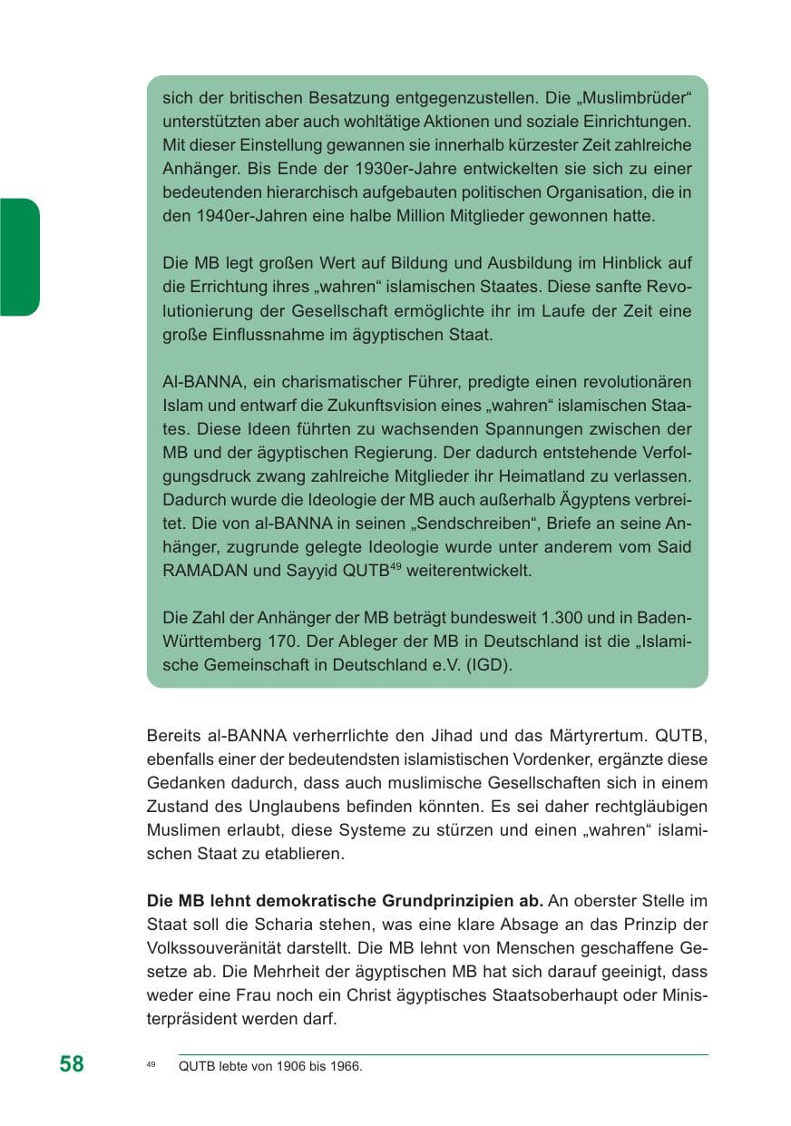 Seite 59 des Verfassungsschutzbericht 2009 Baden-Württemberg
