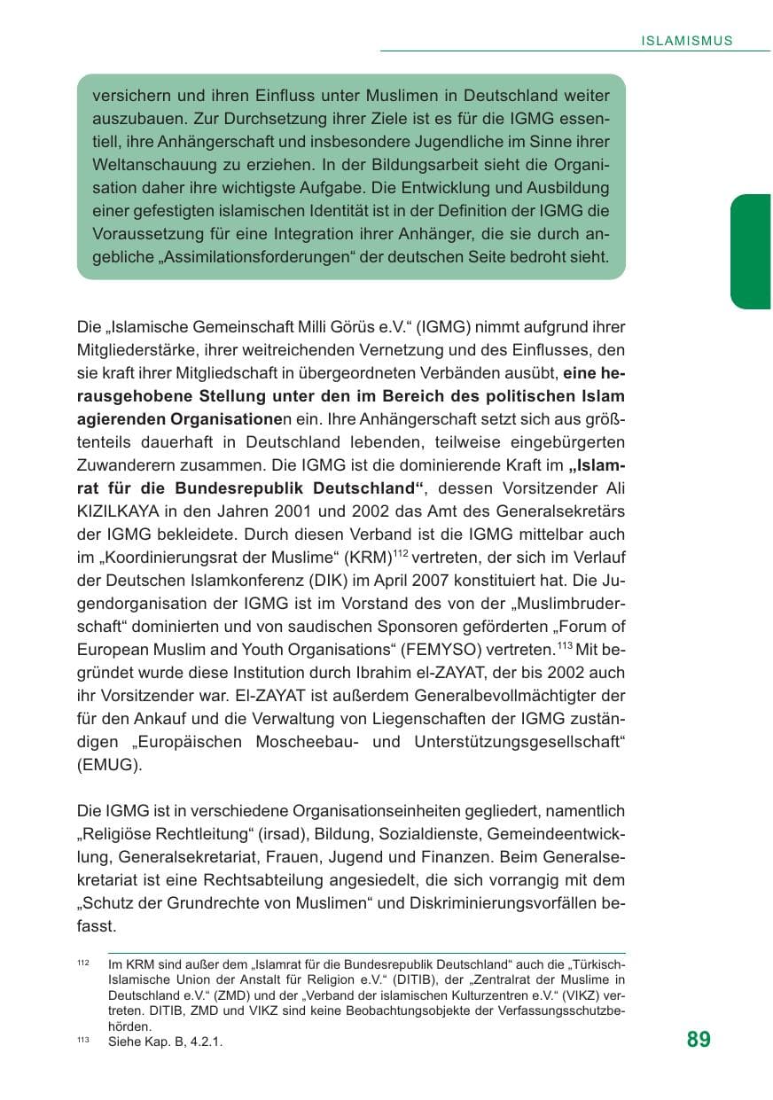 Seite 90 des Verfassungsschutzbericht 2009 Baden-Württemberg