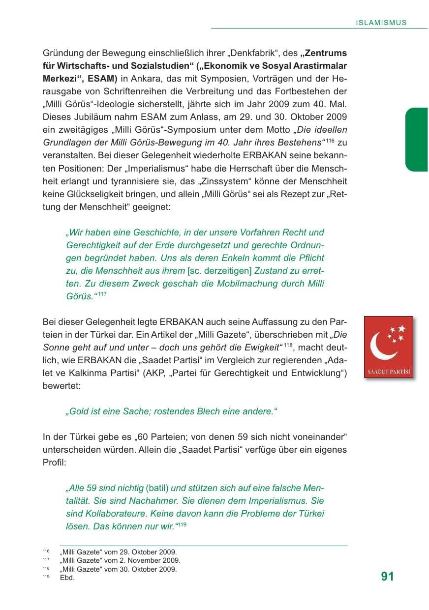 Seite 92 des Verfassungsschutzbericht 2009 Baden-Württemberg