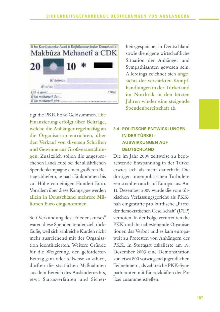Seite 105 des Verfassungsschutzbericht 2010 Baden-Württemberg