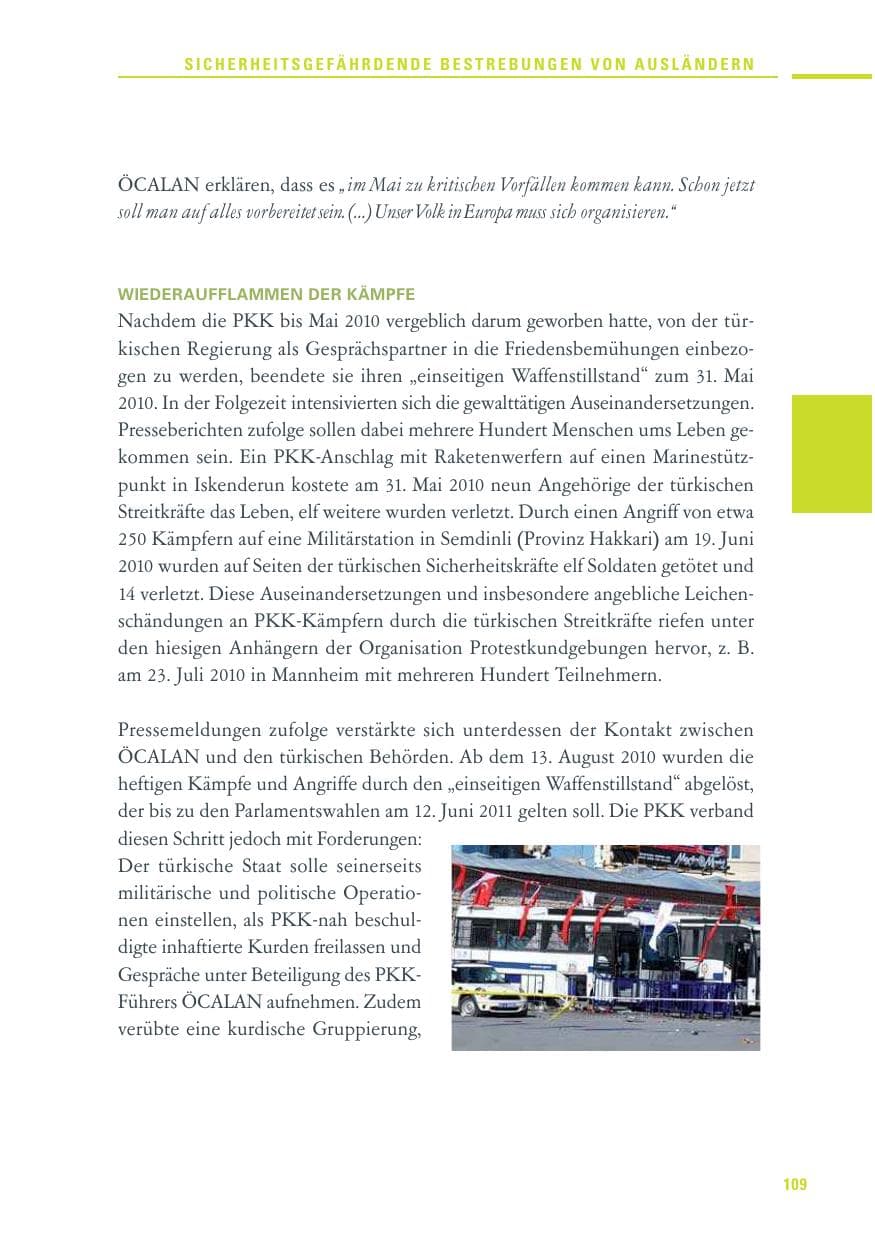 Seite 107 des Verfassungsschutzbericht 2010 Baden-Württemberg