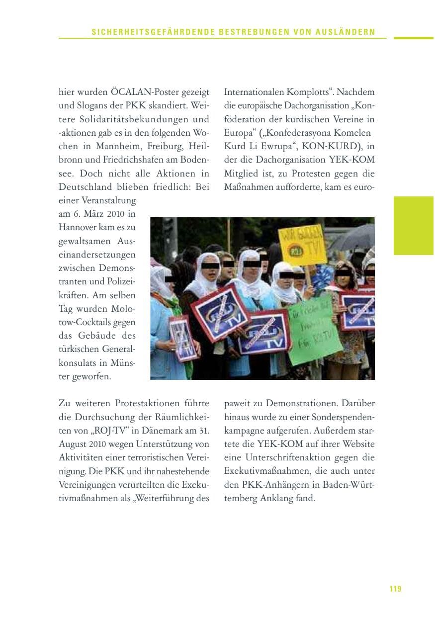 Seite 117 des Verfassungsschutzbericht 2010 Baden-Württemberg
