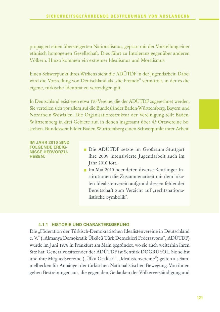 Seite 119 des Verfassungsschutzbericht 2010 Baden-Württemberg