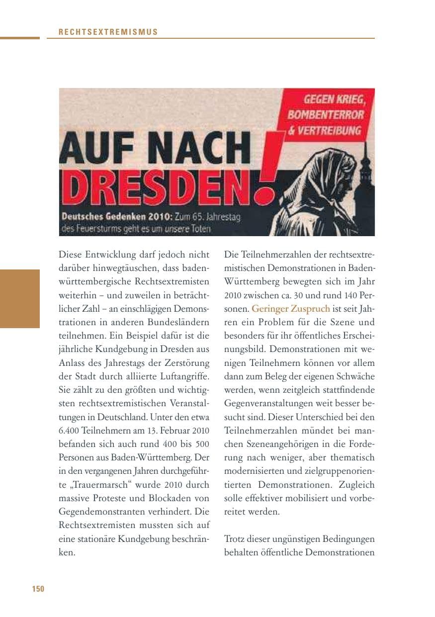 Seite 148 des Verfassungsschutzbericht 2010 Baden-Württemberg