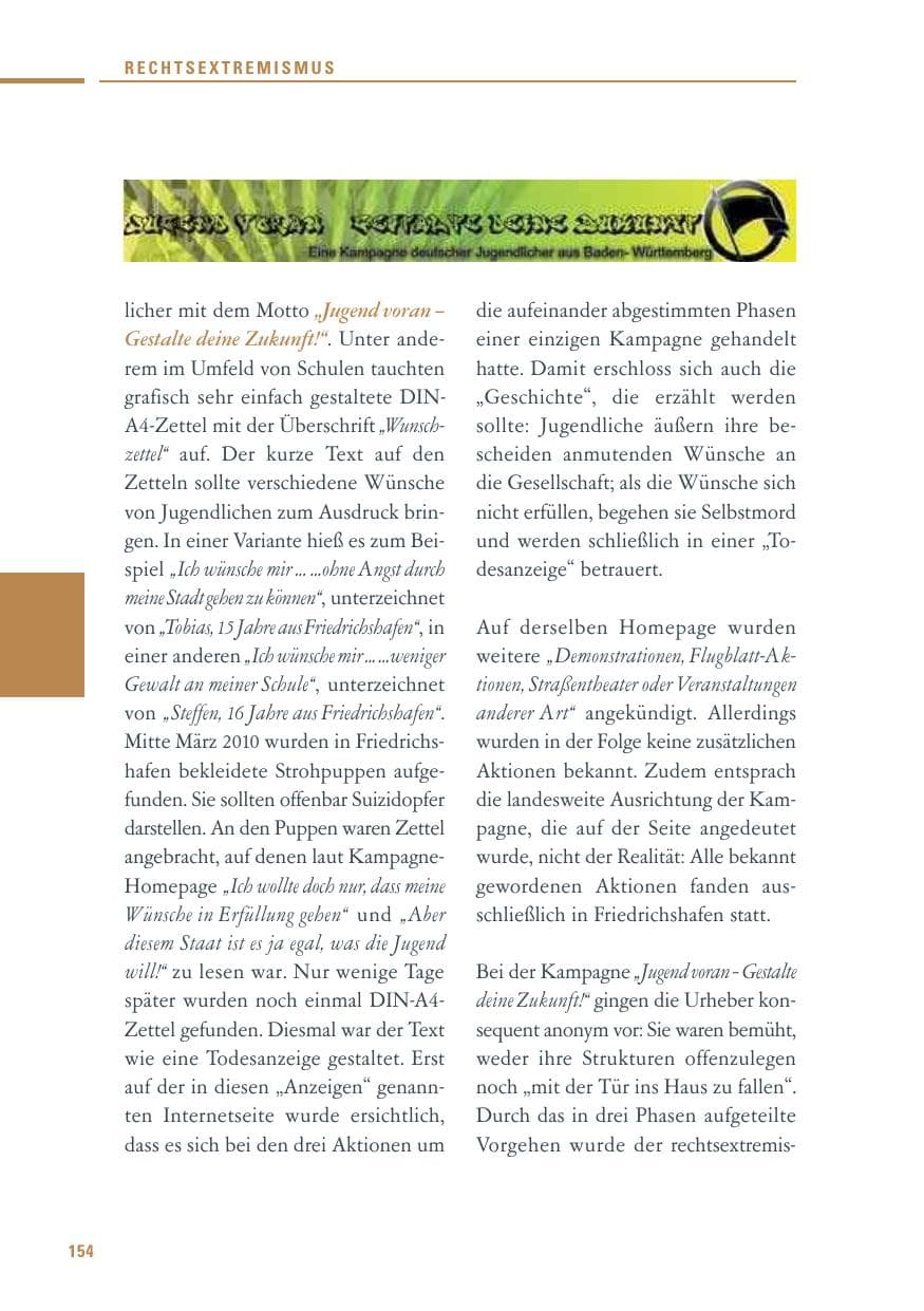 Seite 152 des Verfassungsschutzbericht 2010 Baden-Württemberg