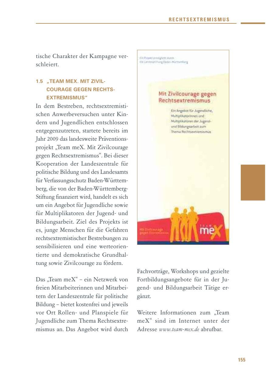 Seite 153 des Verfassungsschutzbericht 2010 Baden-Württemberg