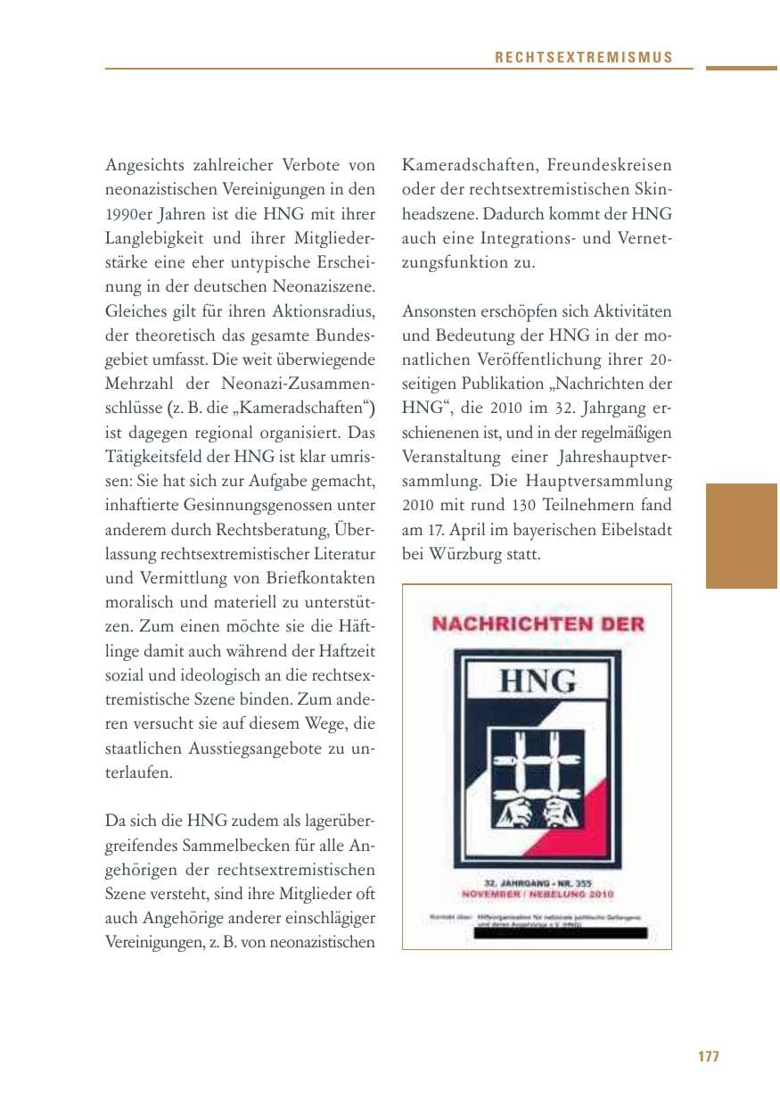 Seite 175 des Verfassungsschutzbericht 2010 Baden-Württemberg