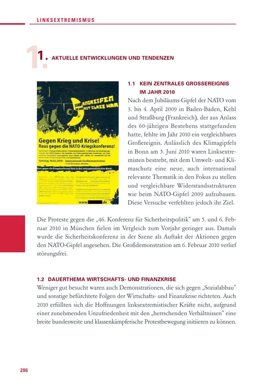 Seite 204 des Verfassungsschutzbericht 2010 Baden-Württemberg