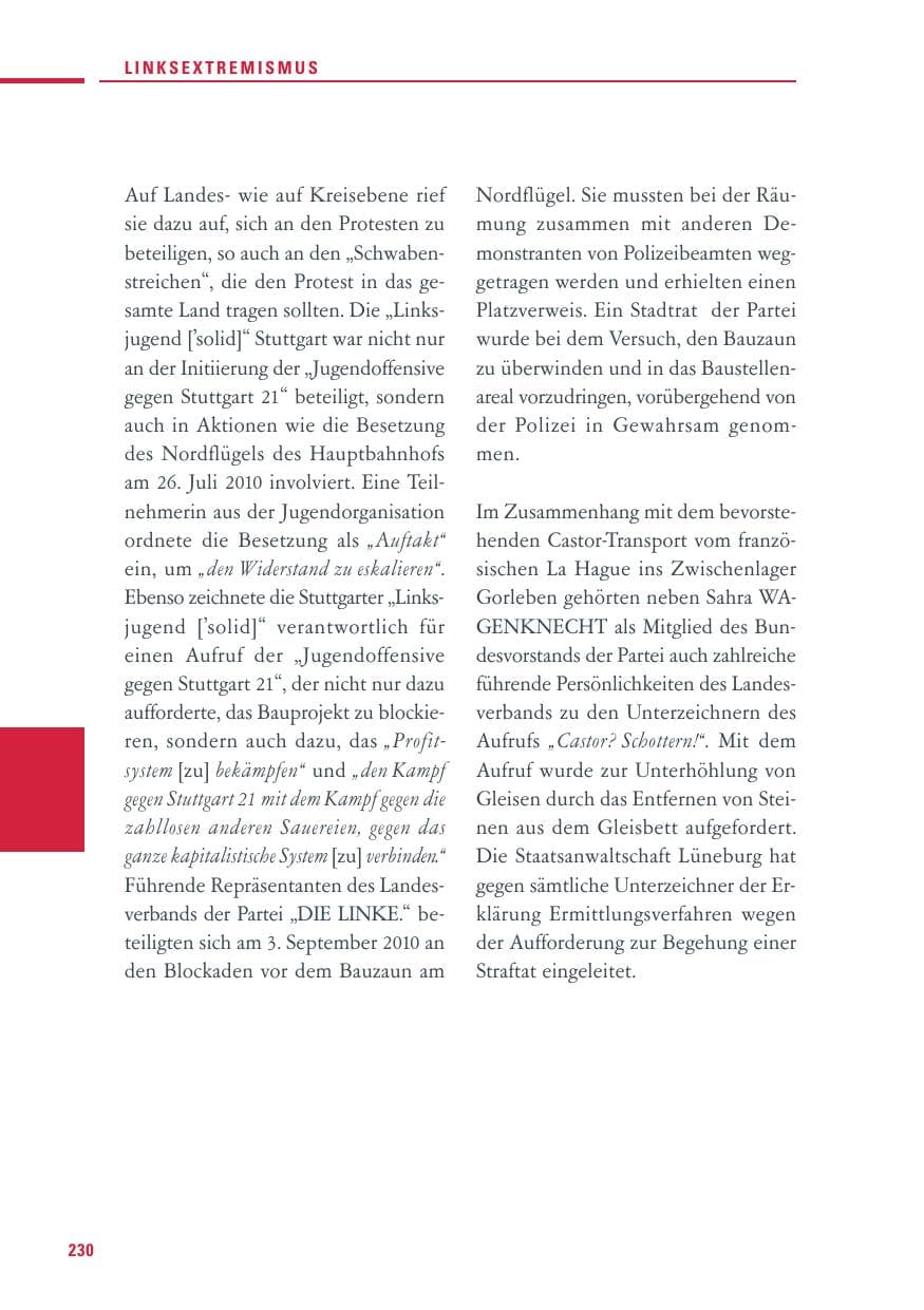 Seite 228 des Verfassungsschutzbericht 2010 Baden-Württemberg