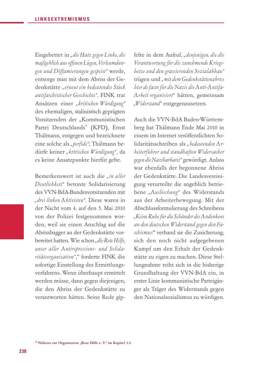 Seite 236 des Verfassungsschutzbericht 2010 Baden-Württemberg
