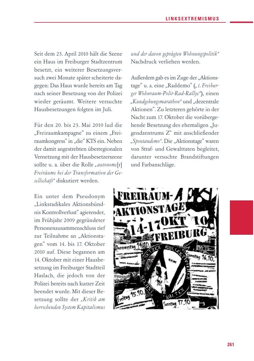 Seite 259 des Verfassungsschutzbericht 2010 Baden-Württemberg
