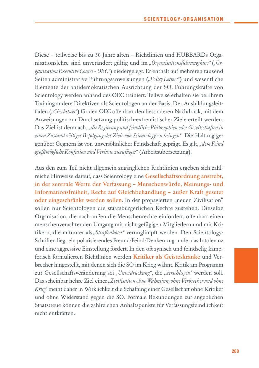 Seite 267 des Verfassungsschutzbericht 2010 Baden-Württemberg