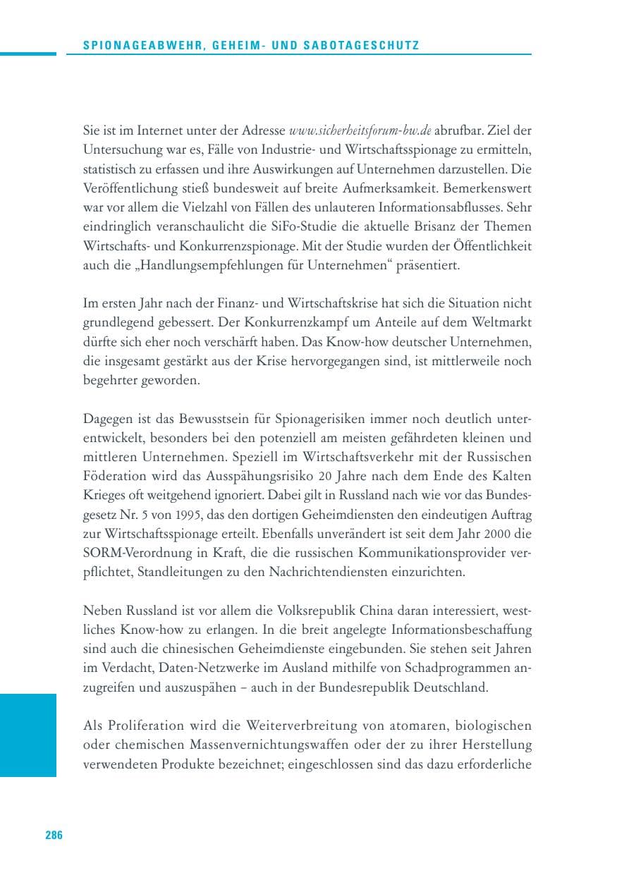 Seite 284 des Verfassungsschutzbericht 2010 Baden-Württemberg