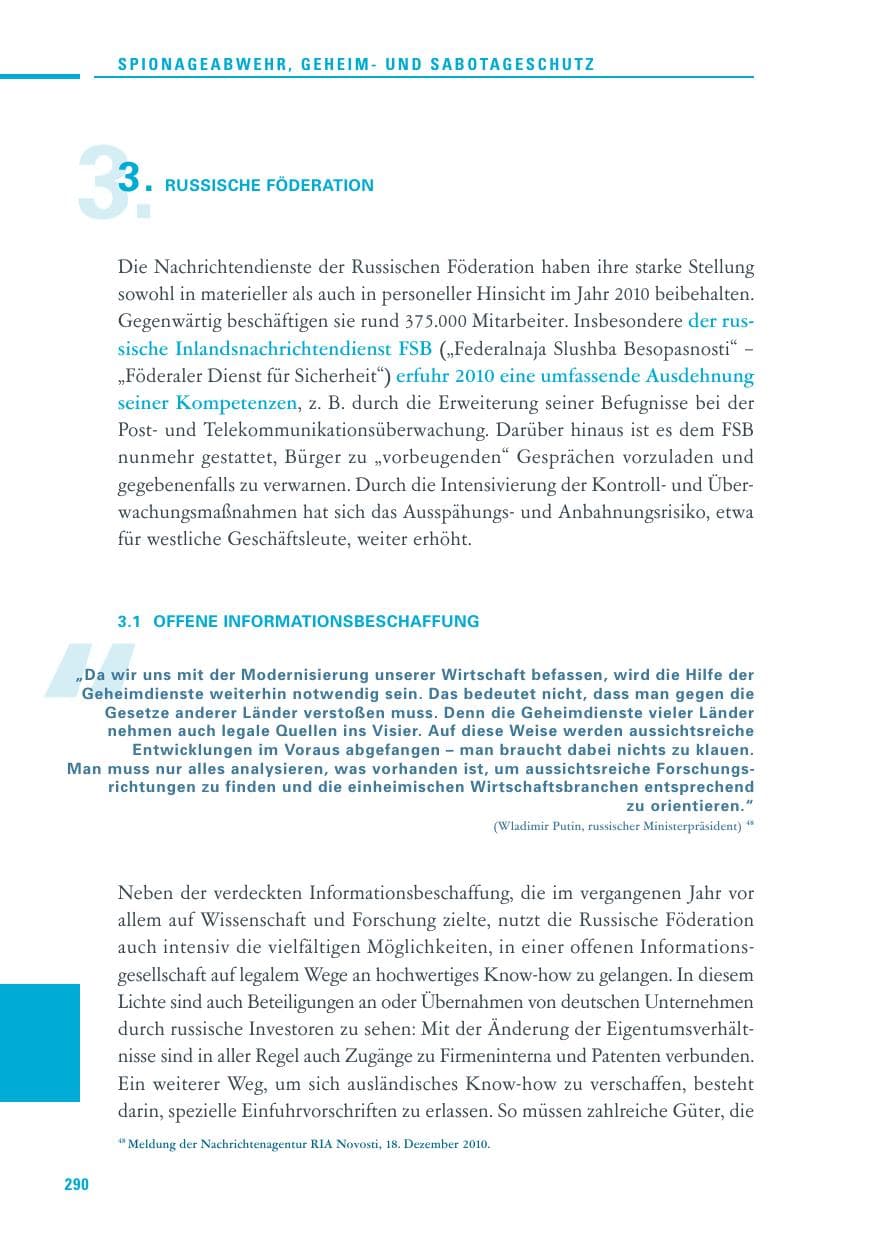 Seite 288 des Verfassungsschutzbericht 2010 Baden-Württemberg