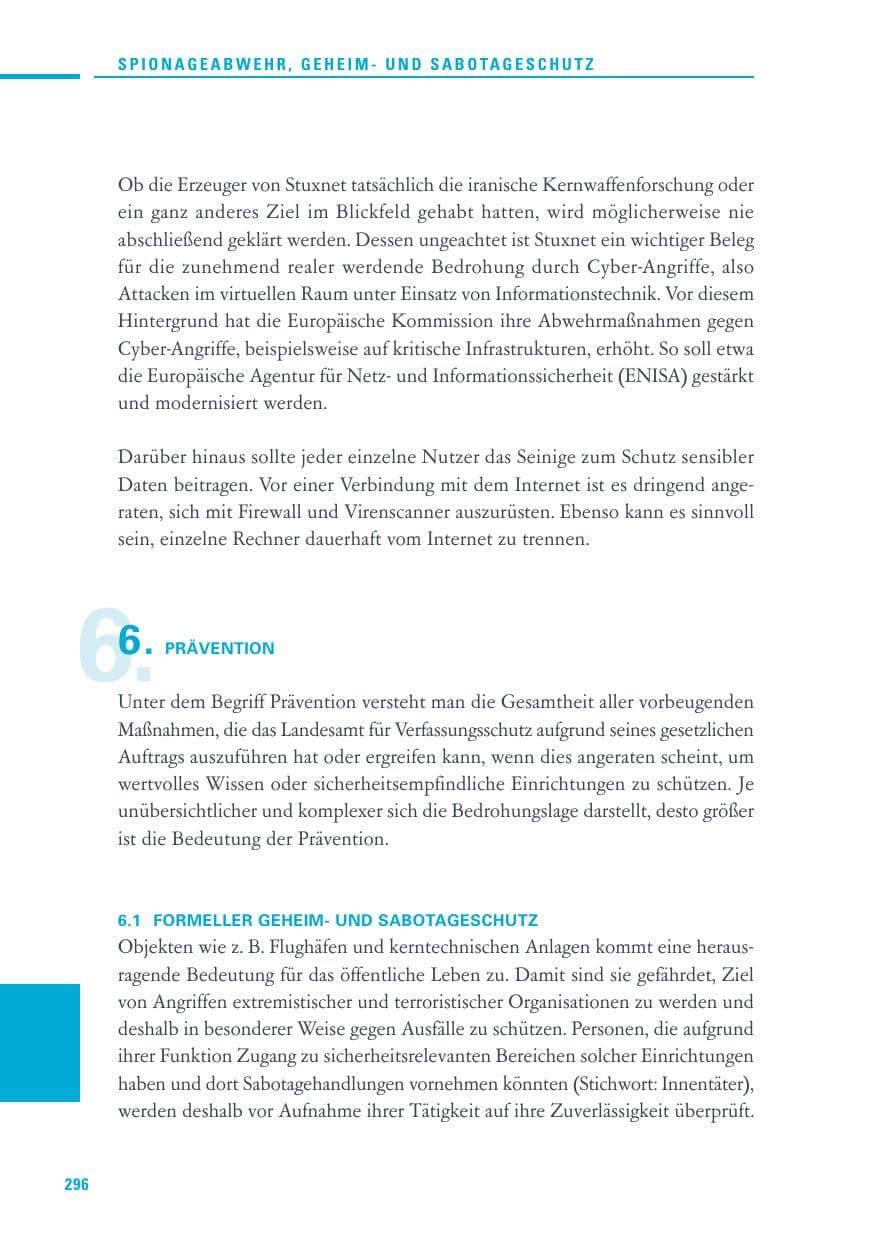 Seite 294 des Verfassungsschutzbericht 2010 Baden-Württemberg