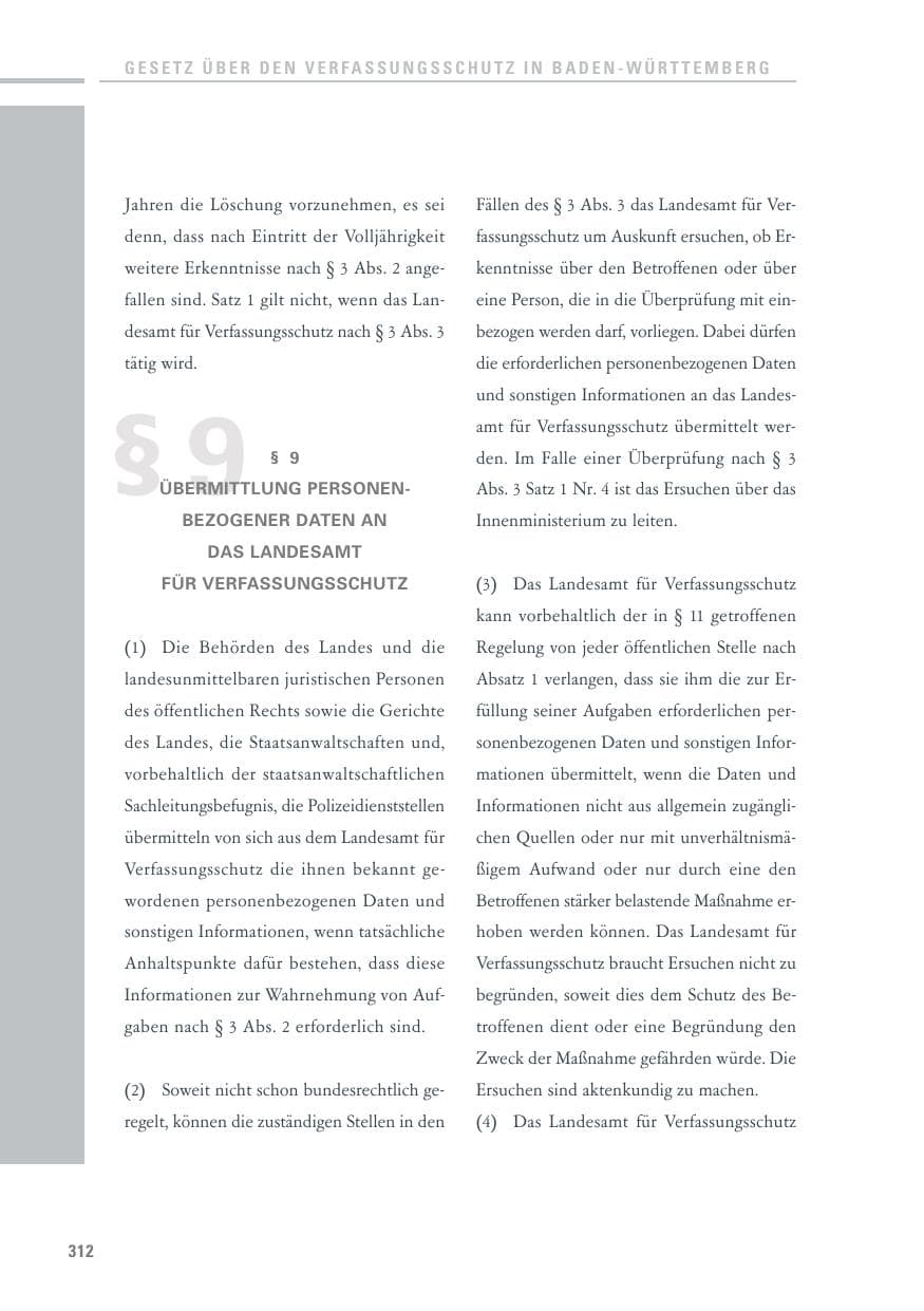 Seite 310 des Verfassungsschutzbericht 2010 Baden-Württemberg