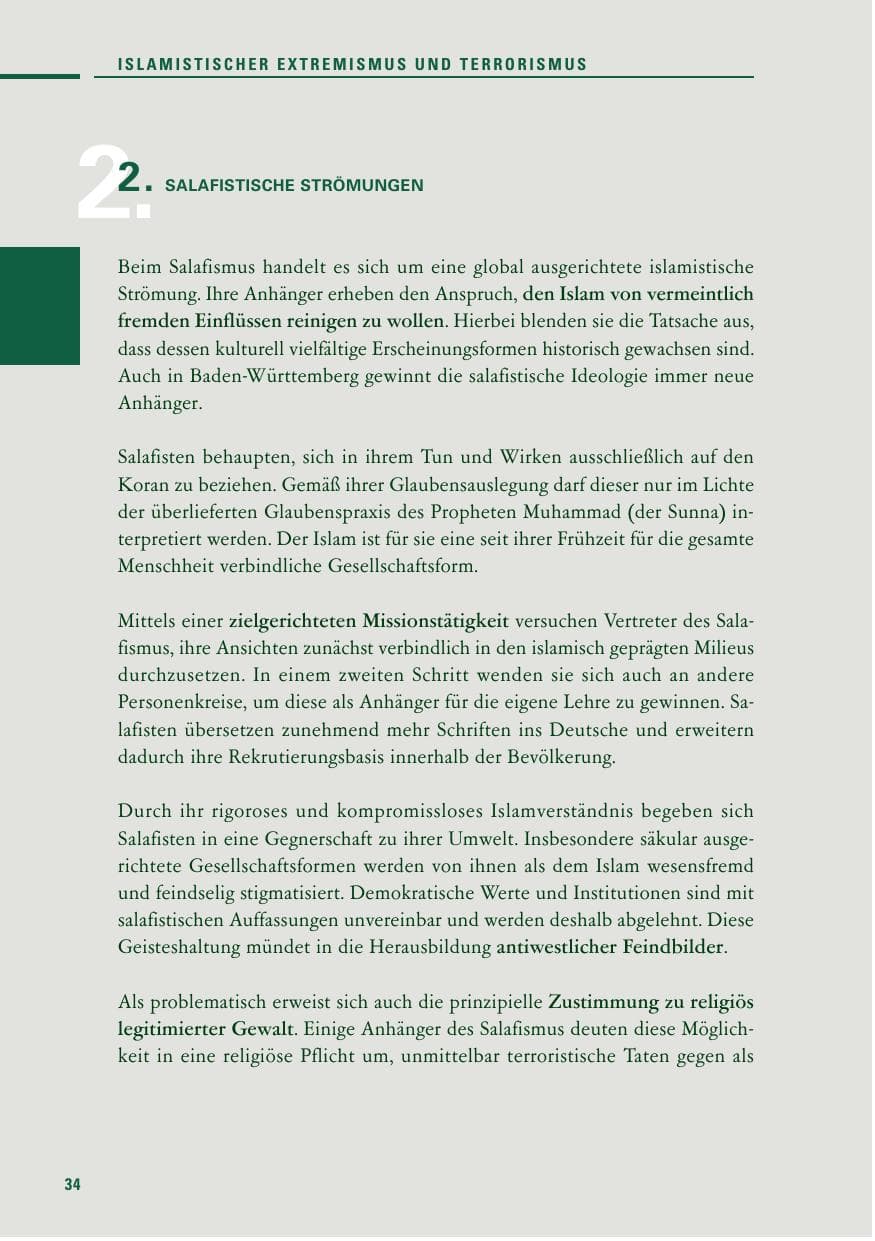 Seite 32 des Verfassungsschutzbericht 2010 Baden-Württemberg