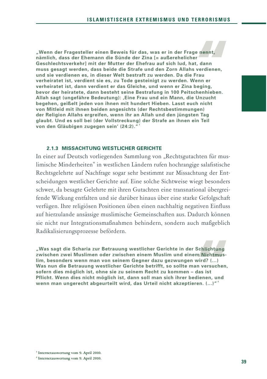 Seite 37 des Verfassungsschutzbericht 2010 Baden-Württemberg