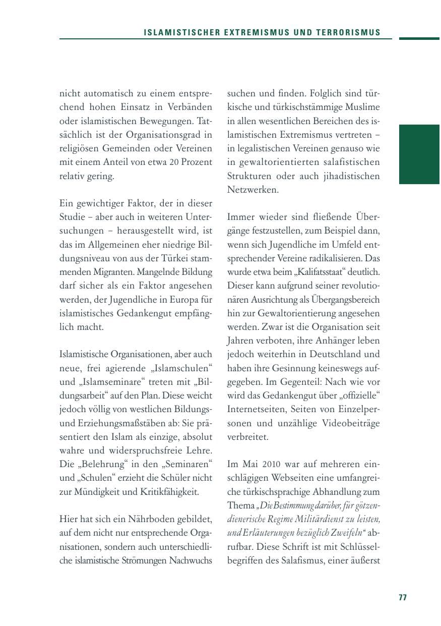 Seite 75 des Verfassungsschutzbericht 2010 Baden-Württemberg