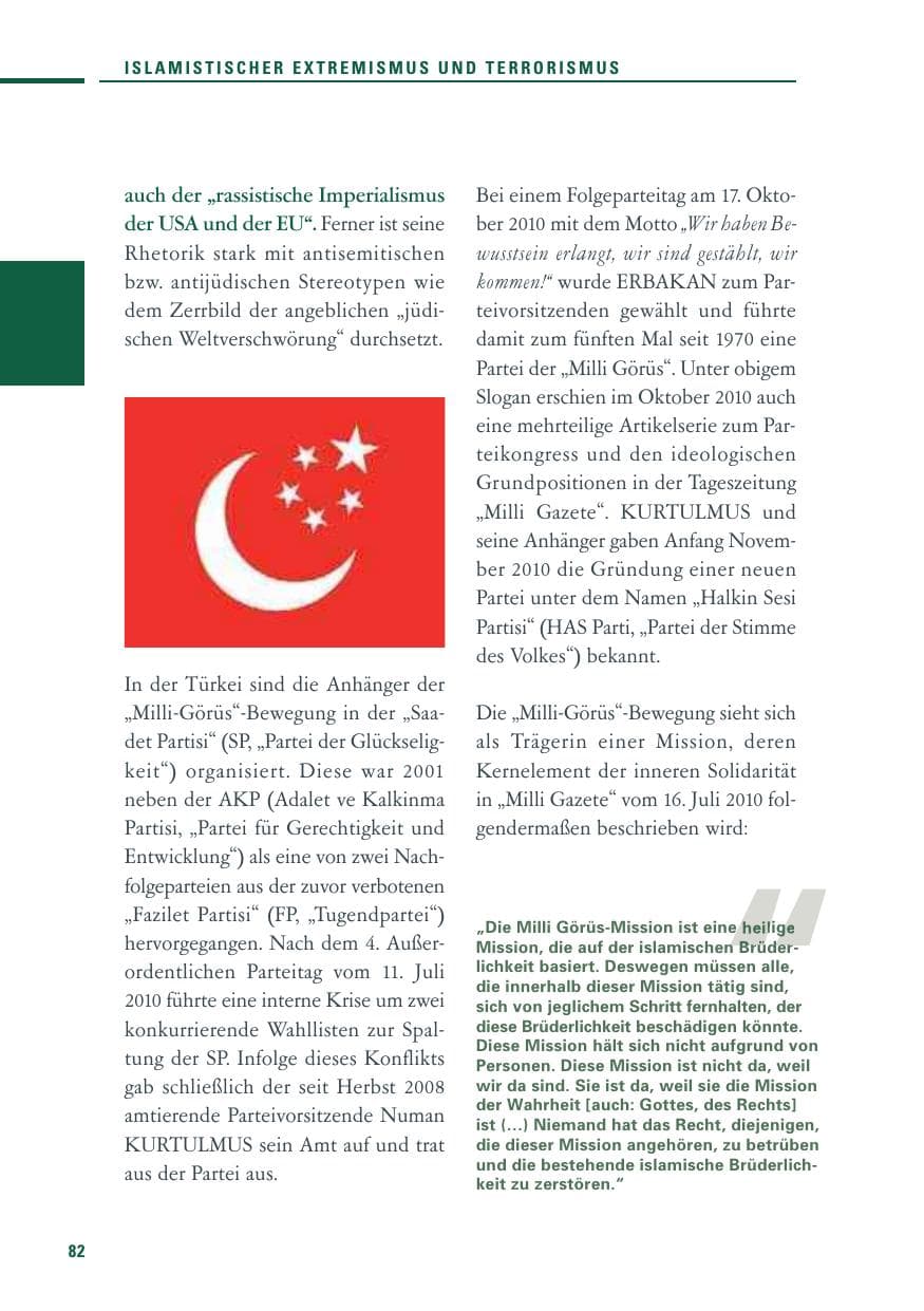 Seite 80 des Verfassungsschutzbericht 2010 Baden-Württemberg
