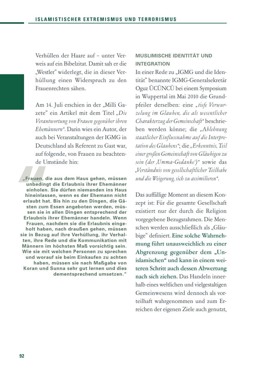 Seite 90 des Verfassungsschutzbericht 2010 Baden-Württemberg