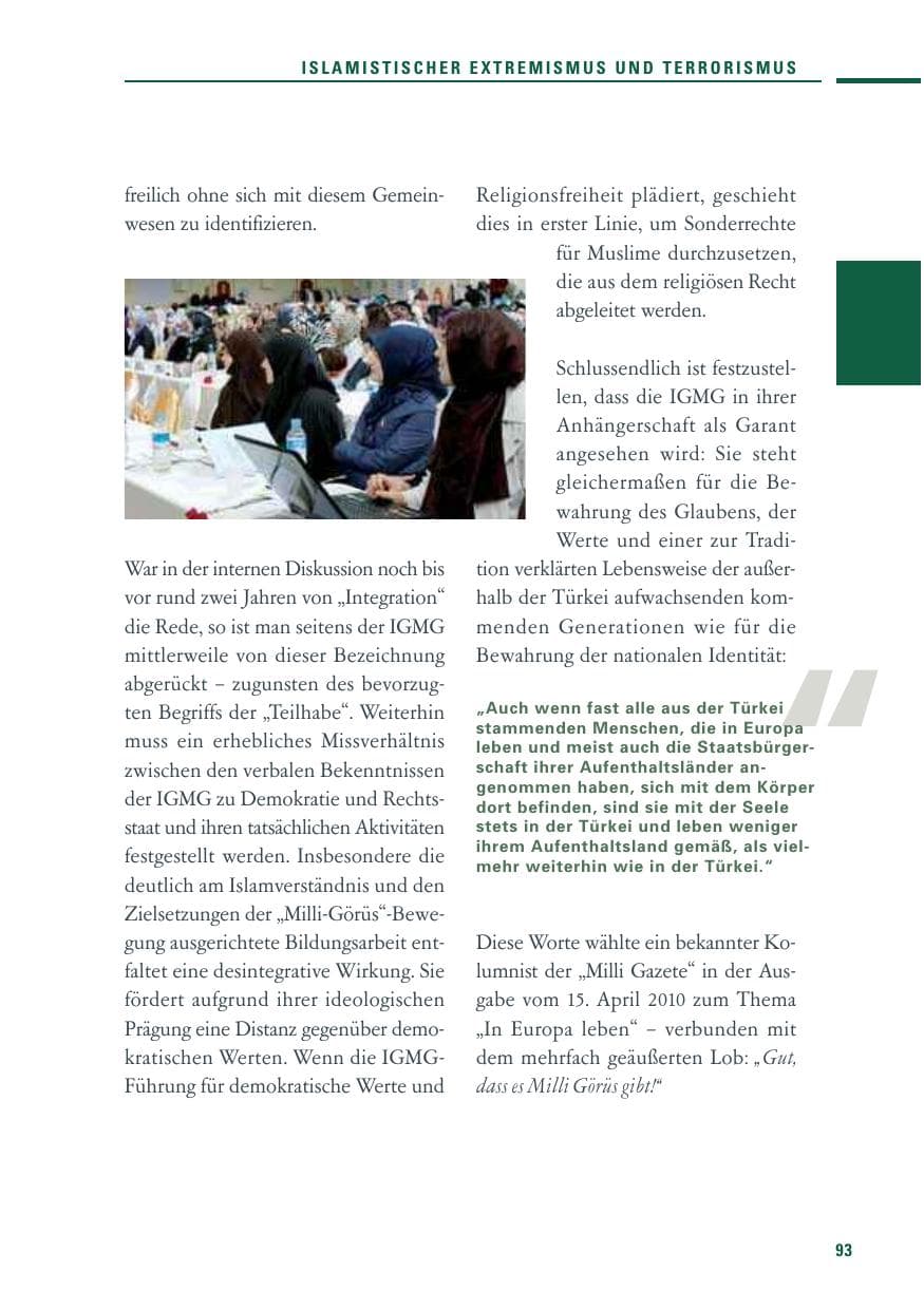 Seite 91 des Verfassungsschutzbericht 2010 Baden-Württemberg
