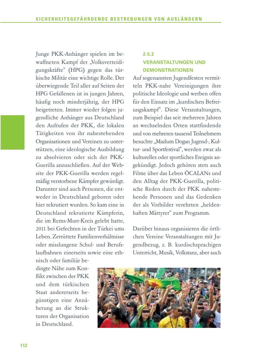 Seite 113 des Verfassungsschutzbericht 2011 Baden-Württemberg