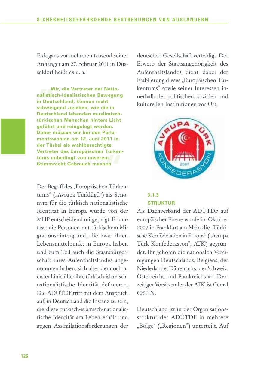Seite 127 des Verfassungsschutzbericht 2011 Baden-Württemberg