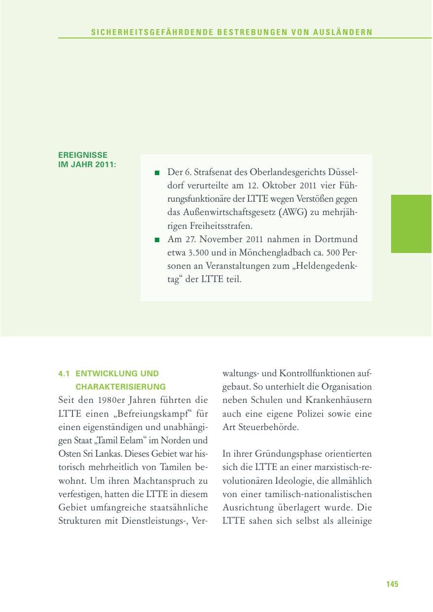 Seite 146 des Verfassungsschutzbericht 2011 Baden-Württemberg