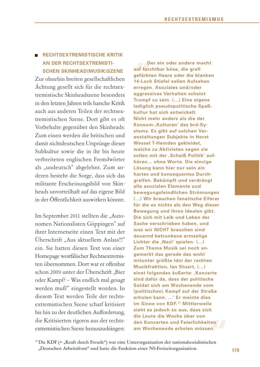 Seite 180 des Verfassungsschutzbericht 2011 Baden-Württemberg