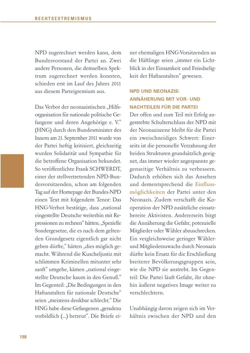 Seite 199 des Verfassungsschutzbericht 2011 Baden-Württemberg
