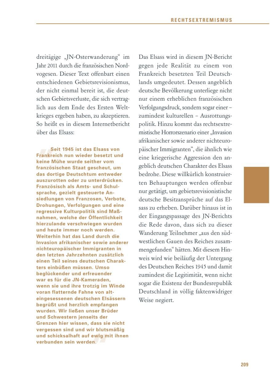 Seite 210 des Verfassungsschutzbericht 2011 Baden-Württemberg