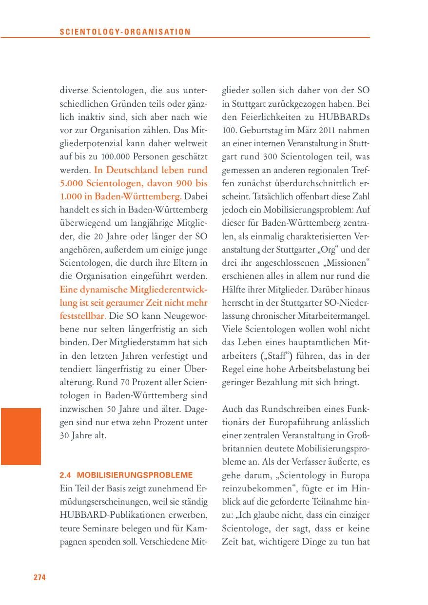 Seite 275 des Verfassungsschutzbericht 2011 Baden-Württemberg