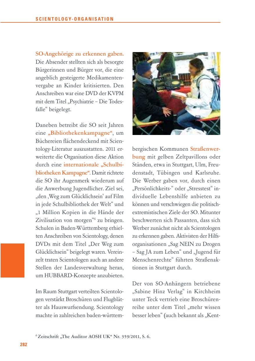 Seite 283 des Verfassungsschutzbericht 2011 Baden-Württemberg